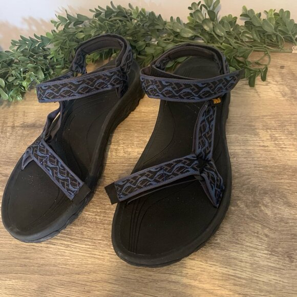 Teva Mens Hurricane 4 Wavy Trail Navy Hiking Outdoor Sandals Adjust Straps 13 - Picture 3 of 7